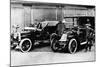 Chauffeurs with a 1906 Daimler and Renault, C1906-null-Mounted Photographic Print