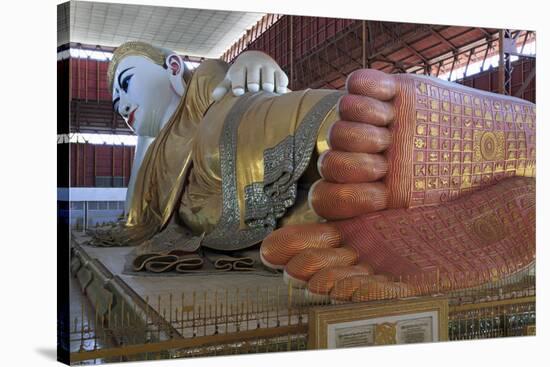 Chauk Htat Kyi Reclining Buddha, Yangon (Rangoon), Myanmar (Burma), Asia-Richard Cummins-Stretched Canvas