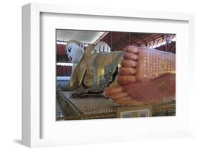 Chauk Htat Kyi Reclining Buddha, Yangon (Rangoon), Myanmar (Burma), Asia-Richard Cummins-Framed Photographic Print