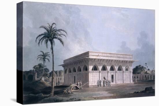 Chaunsath Khamba, Nizamuddin, New Delhi (Coloured Aquatint)-Thomas Daniell-Stretched Canvas