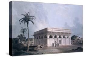 Chaunsath Khamba, Nizamuddin, New Delhi (Coloured Aquatint)-Thomas Daniell-Stretched Canvas