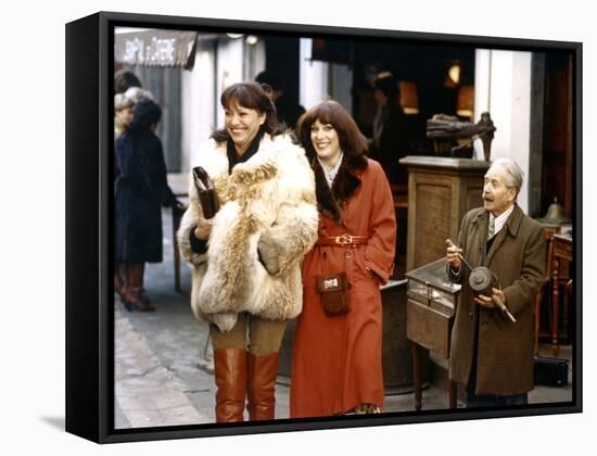 Chaussette surprise by Jean-Fran?oisDavy with Bernadette lafont and Anna karina, 1978 (photo)-null-Framed Stretched Canvas