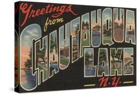 Chautauqua Lake - Large Letter Scenes-Lantern Press-Stretched Canvas