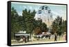 Chautauqua Lake, New York - Celoron Park; Ferris Wheel View-Lantern Press-Framed Stretched Canvas