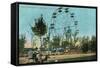 Chautauqua Lake, New York - Celoron Park; View of Phoenix Ferris Wheel-Lantern Press-Framed Stretched Canvas