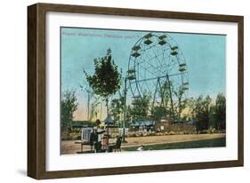 Chautauqua Lake, New York - Celoron Park; View of Phoenix Ferris Wheel-Lantern Press-Framed Art Print