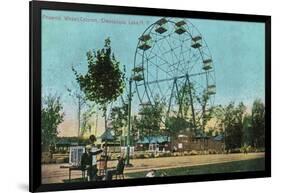 Chautauqua Lake, New York - Celoron Park; View of Phoenix Ferris Wheel-Lantern Press-Framed Art Print