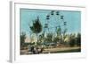 Chautauqua Lake, New York - Celoron Park; View of Phoenix Ferris Wheel-Lantern Press-Framed Art Print