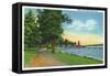 Chautauqua Lake, New York - Scenic View along the Lake-Lantern Press-Framed Stretched Canvas