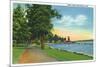 Chautauqua Lake, New York - Scenic View along the Lake-Lantern Press-Mounted Premium Giclee Print