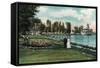 Chautauqua, New York - Chautauqua Institution Pier and Men's Club-Lantern Press-Framed Stretched Canvas