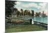 Chautauqua, New York - Chautauqua Institution Pier and Men's Club-Lantern Press-Mounted Art Print