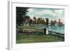 Chautauqua, New York - Chautauqua Institution Pier and Men's Club-Lantern Press-Framed Art Print