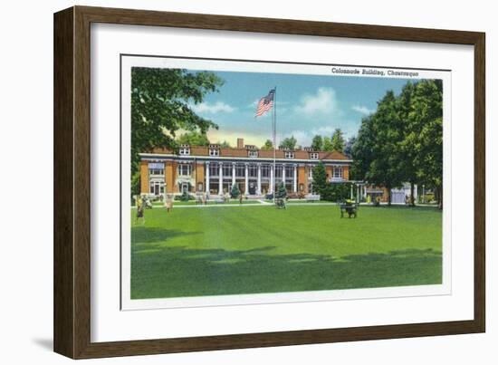 Chautauqua, New York - Exterior View of the Colonnade Building-Lantern Press-Framed Art Print