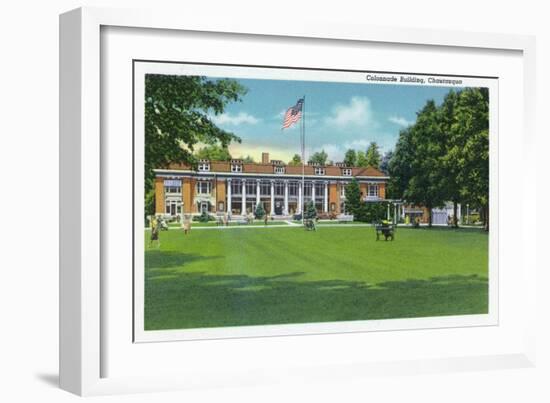 Chautauqua, New York - Exterior View of the Colonnade Building-Lantern Press-Framed Art Print