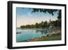 Chautauqua, New York - View of the Bay from Chautauqua Institution-Lantern Press-Framed Art Print