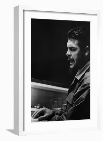 Che Guevara Speaking at the United Nations, Dec. 11, 1964-null-Framed Photo