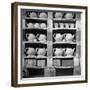 Cheap Chinaware Saucers, Cups, Teapots, Etc Standing on Racks in Pottery of the Hall China Co-Walker Evans-Framed Photographic Print