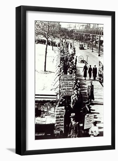 Cheap Food Line at Bryant Park, New York, During the Great Depression, 1931-null-Framed Giclee Print