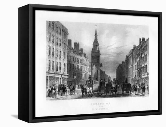 Cheapside and Bow Church, London, 19th Century-WE Albutt-Framed Stretched Canvas