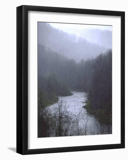 Cheat River Flowing Through Alleghenies on a Misty Day-John Dominis-Framed Photographic Print