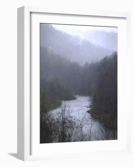 Cheat River Flowing Through Alleghenies on a Misty Day-John Dominis-Framed Photographic Print