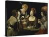 Cheat with c.1635-Georges de La Tour-Stretched Canvas