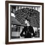 Checked Parasol, New Trend in Women's Accessories, Used at Roosevelt Raceway-Nina Leen-Framed Premium Photographic Print