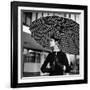 Checked Parasol, New Trend in Women's Accessories, Used at Roosevelt Raceway-Nina Leen-Framed Photographic Print