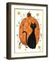 Checked Pumpkin and Cat-Beverly Johnston-Framed Giclee Print