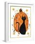 Checked Pumpkin and Cat-Beverly Johnston-Framed Giclee Print