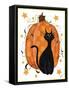 Checked Pumpkin and Cat-Beverly Johnston-Framed Stretched Canvas