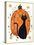 Checked Pumpkin and Cat-Beverly Johnston-Stretched Canvas