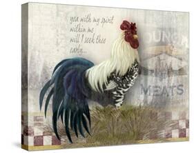 Checkerboard Rooster-Alma Lee-Stretched Canvas