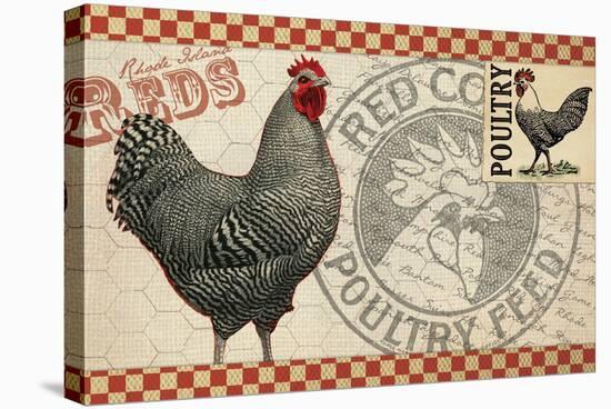 Checkered Chicken 3-null-Stretched Canvas