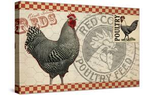 Checkered Chicken 3-null-Stretched Canvas
