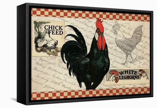 Checkered Chicken 4-null-Framed Stretched Canvas