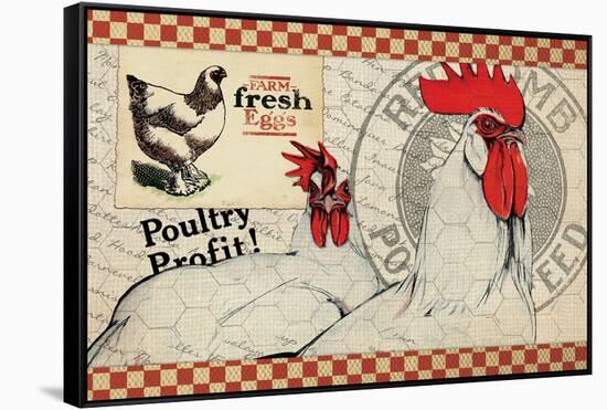 Checkered Chicken 8-null-Framed Stretched Canvas