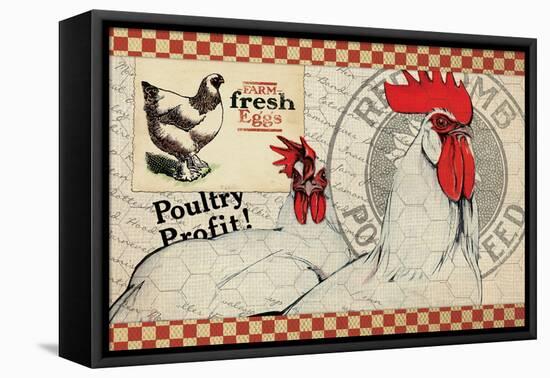 Checkered Chicken 8-null-Framed Stretched Canvas