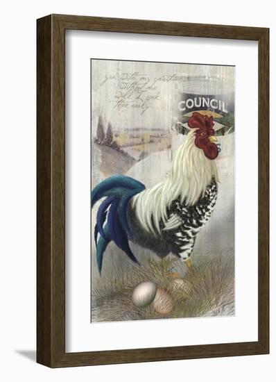 Checkered Past Rooster-Alma Lee-Framed Art Print