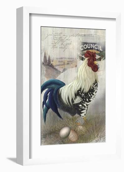 Checkered Past Rooster-Alma Lee-Framed Art Print