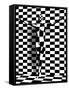 Checkered Woman on the Checkered Wall-vitanovski-Framed Stretched Canvas