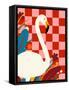 Checkers & the Great Egret-Uma Gokhale-Framed Stretched Canvas