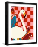 Checkers & the Great Egret-Uma Gokhale-Framed Photographic Print