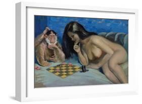 Checkers with a Monkey-Peter Driben-Framed Art Print