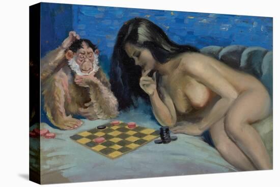 Checkers with a Monkey-Peter Driben-Stretched Canvas