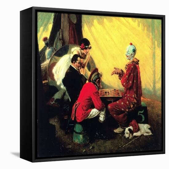 Checkers-Norman Rockwell-Framed Stretched Canvas