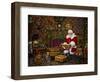 Checking His List by the Fire-Santa’s Workshop-Framed Giclee Print