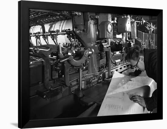 Checking Printed Pages from a Two Colour Press, Mexborough, South Yorkshire, 1959-Michael Walters-Framed Premium Photographic Print