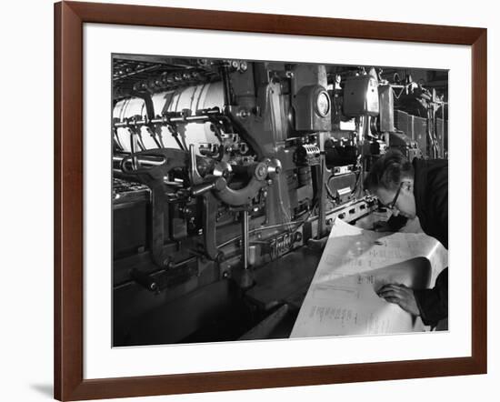 Checking Printed Pages from a Two Colour Press, Mexborough, South Yorkshire, 1959-Michael Walters-Framed Photographic Print